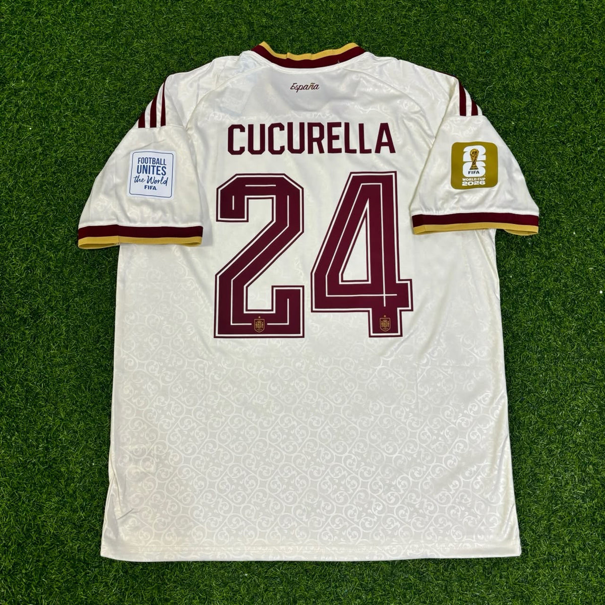 Spain 2026 World Cup Away Football Jersey – Marc Cucurella 24- – Back View