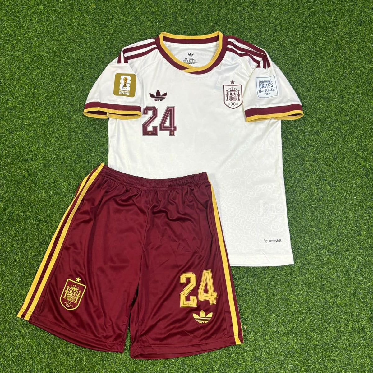 2026 Spain World Cup Marc Cucurella Kids Football Jersey – Front View