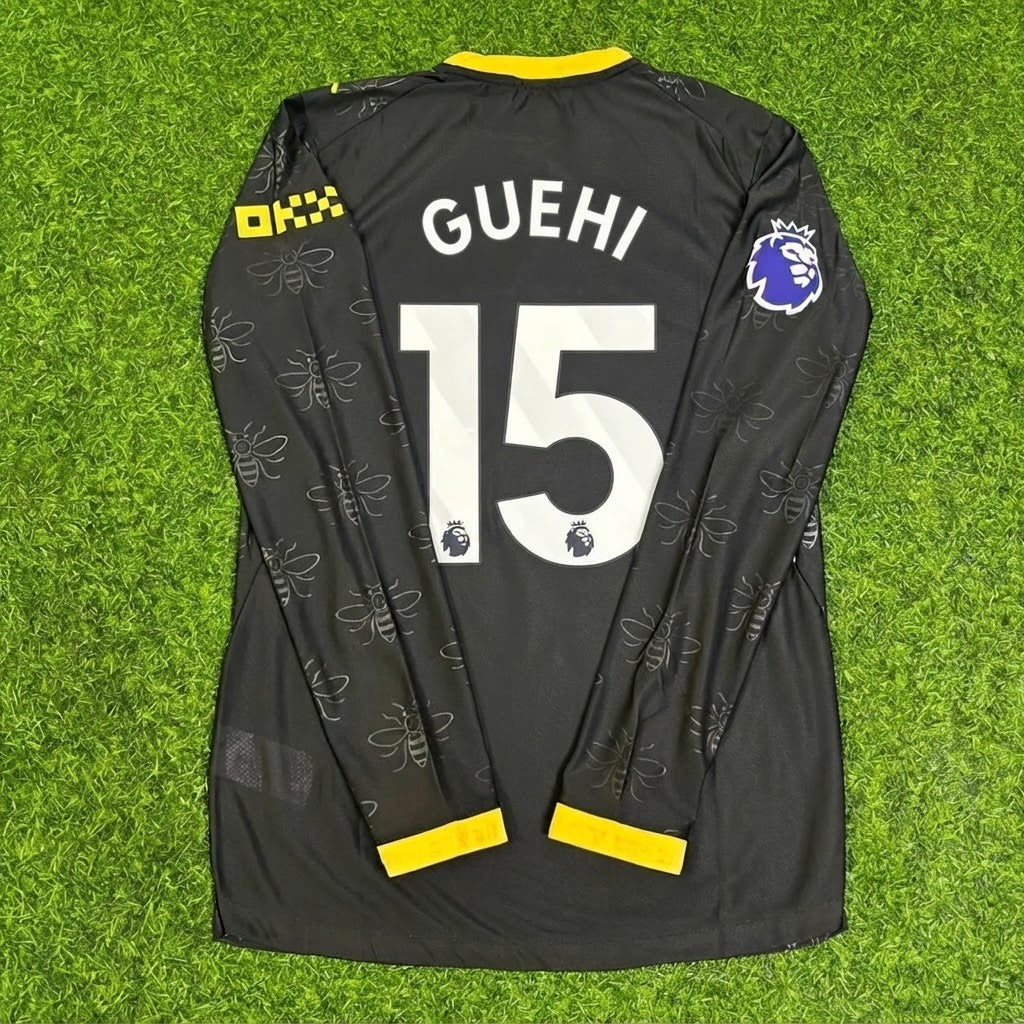 Marc Guehi #15 Manchester City 2026/2027 New Season Away Black Long Sleeve Jersey – Back View
