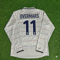 2003 Marc Overmars #11 Barcelona 2004 Away Long Sleeve Retro Football Jersey Collection – Back View