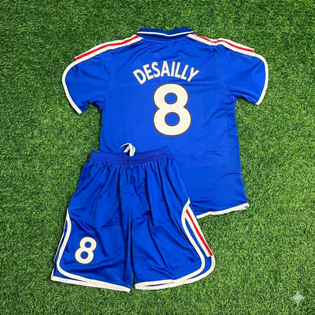 France EURO 2000 2002 Retro Kids Jersey – Marcel Desailly 8- – Back View