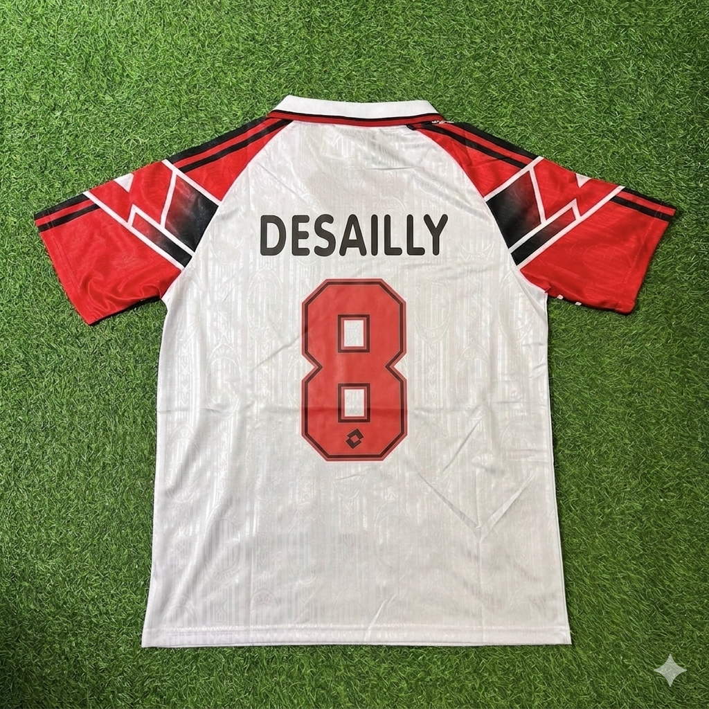 1997 Marcel Desailly #8 AC Milan Away Retro Football Jersey – Back View