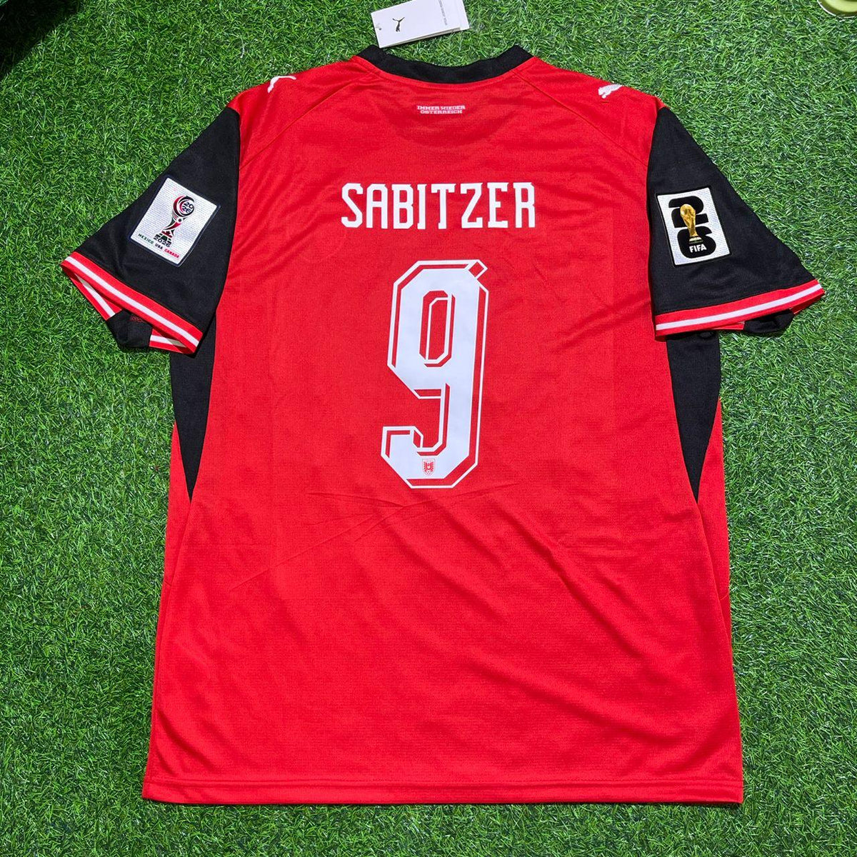Austria 2026 World Cup Kids New Season Football Jersey – Marcel Sabitzer #9 – Detailed View