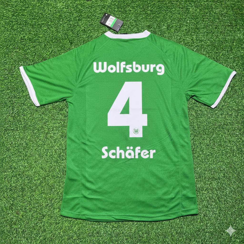 2008/09 Marcel Schäfer VfL Wolfsburg Meisterjahr Fußballtrikot Paradise Edition – Back View