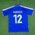 Brazil Blue Retro Football Jersey – Marcelo – Back View