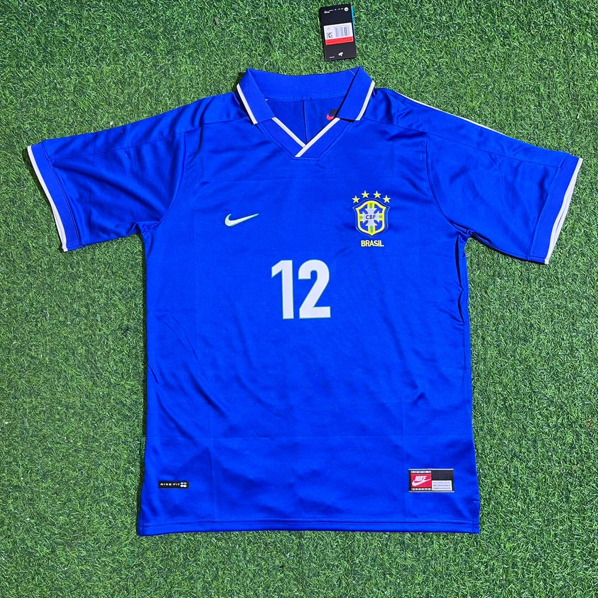 Brazil Blue Retro Football Jersey – Marcelo – Front View