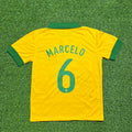 Brazil 2014 World Cup Home Retro Yellow Jersey – Marcelo #6 – Back View
