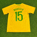 2010 Brazil World Cup Marcelo Retro Yellow Football Jersey – Back View