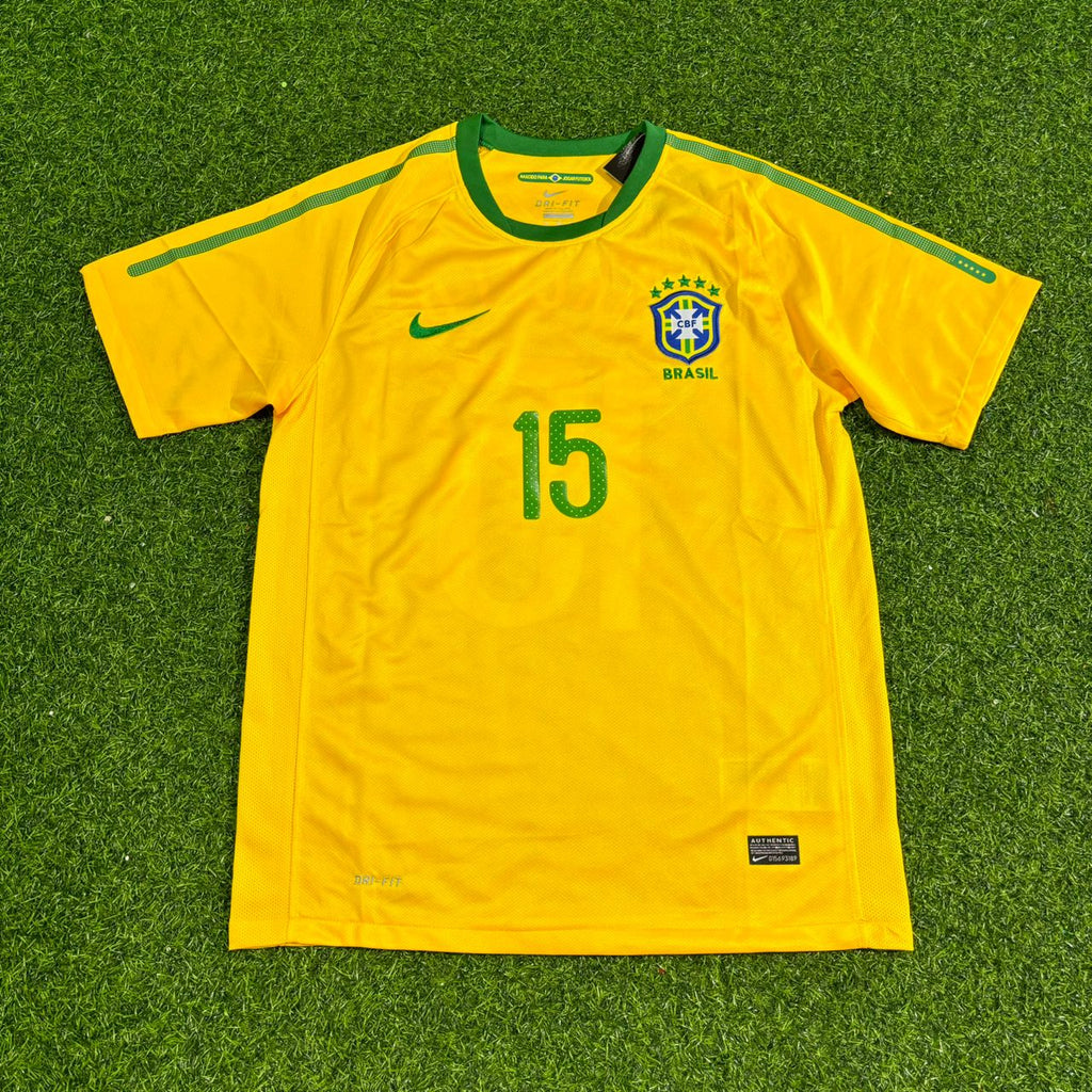 2010 Brazil World Cup Marcelo Retro Yellow Football Jersey – Front View