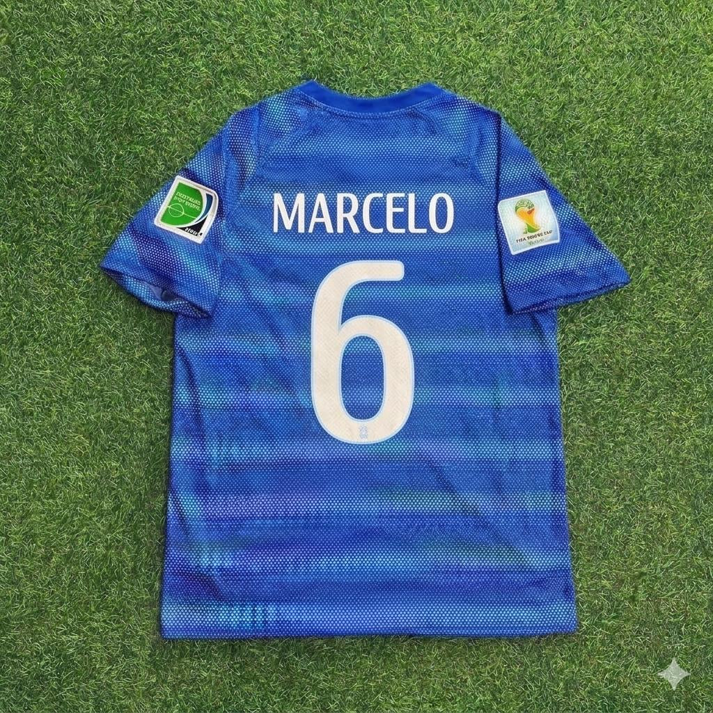 2014 Marcelo 6- World Cup Retro Blue Football Jersey – Back View