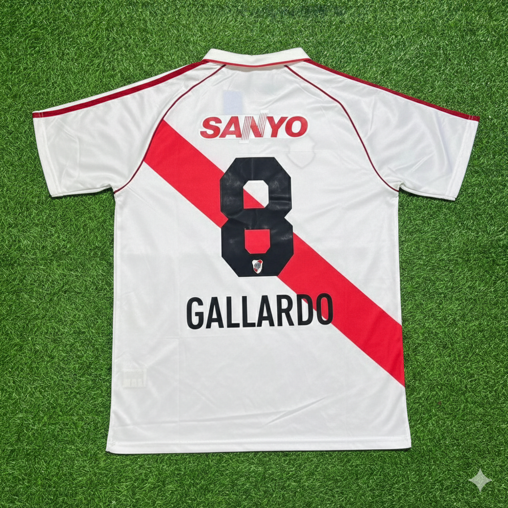 1993/94 Marcelo Gallardo River Plate Retro Home Football Jersey – Back View