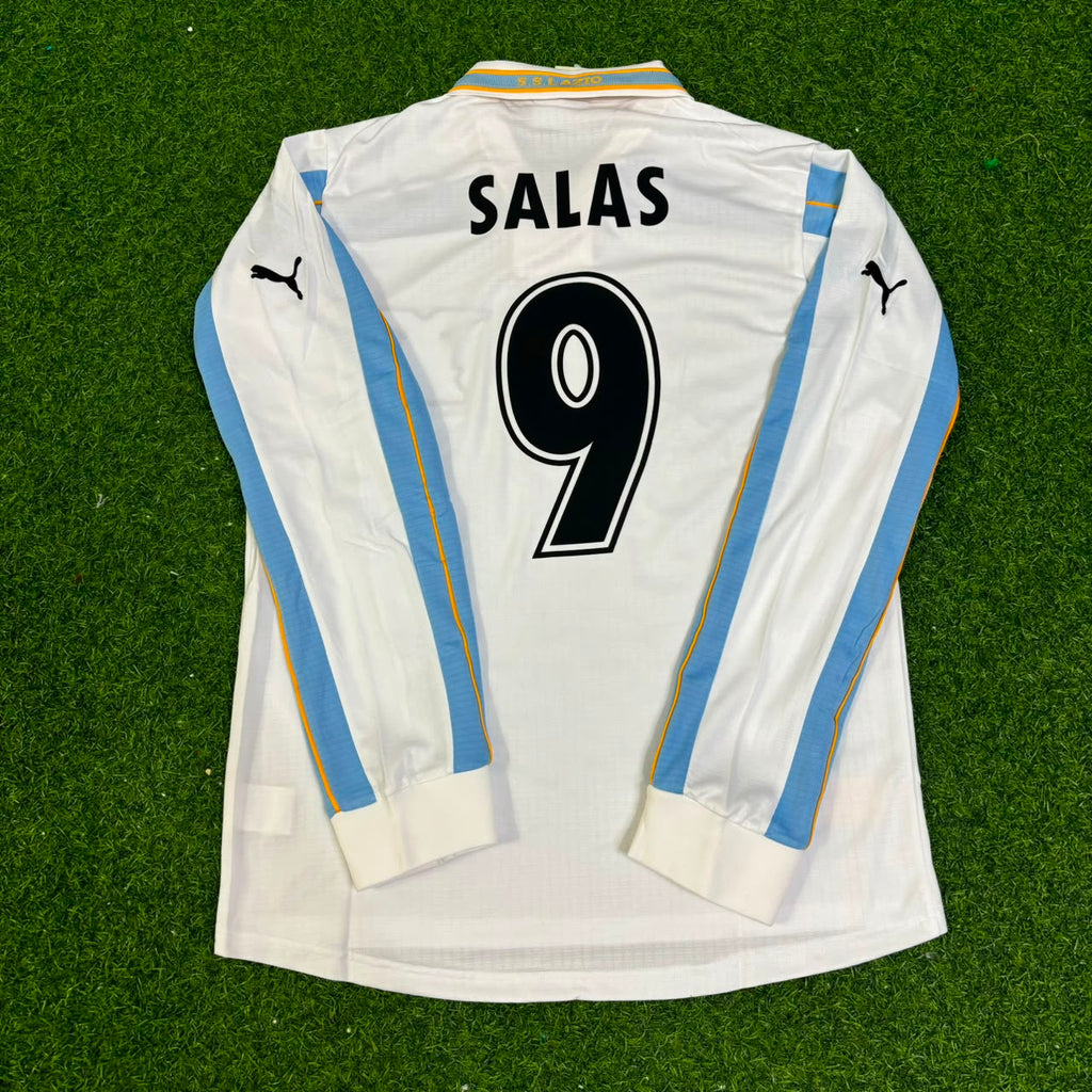 Marcelo Salas Lazio 1999 2000 White Long Sleeve Retro Football Jersey – Back View
