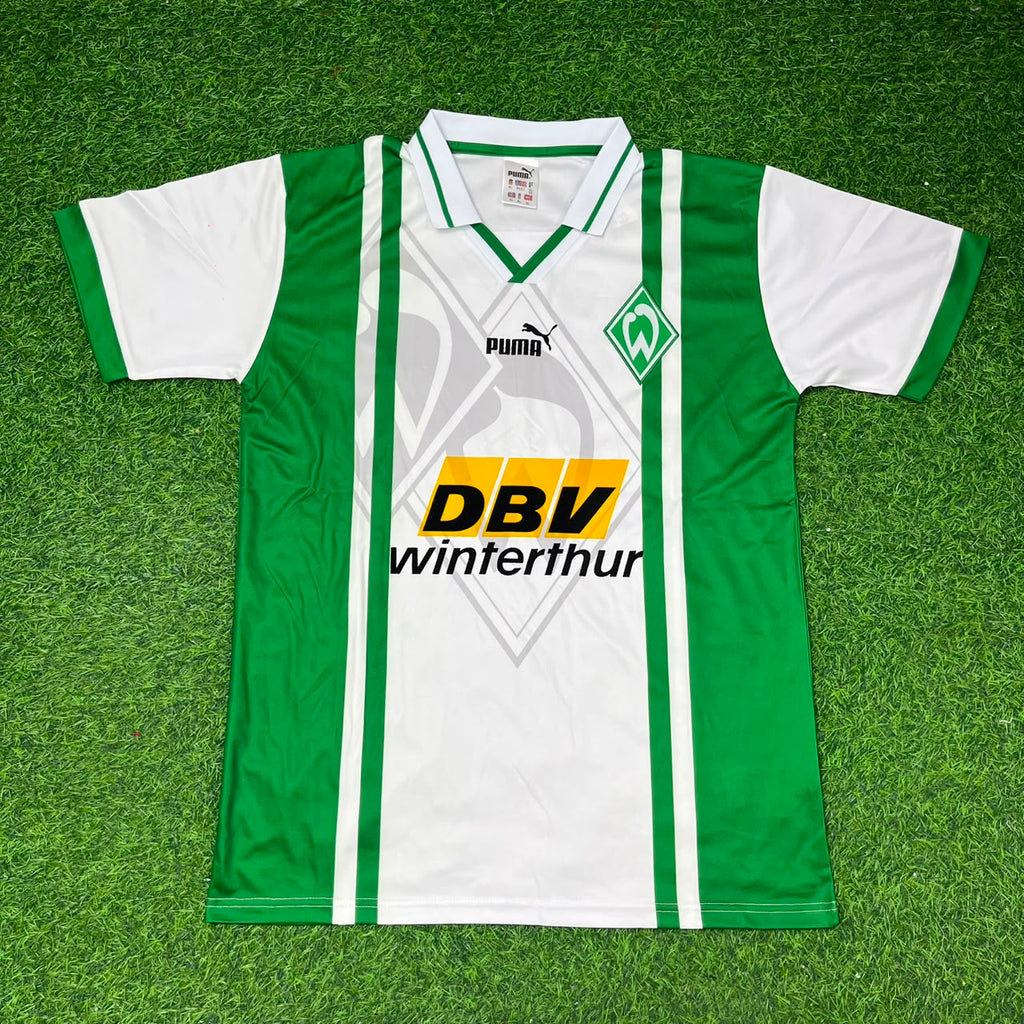 1996 Marco Bode Werder Bremen 1997 Retro Fußballtrikot Kit Jersey – Front View