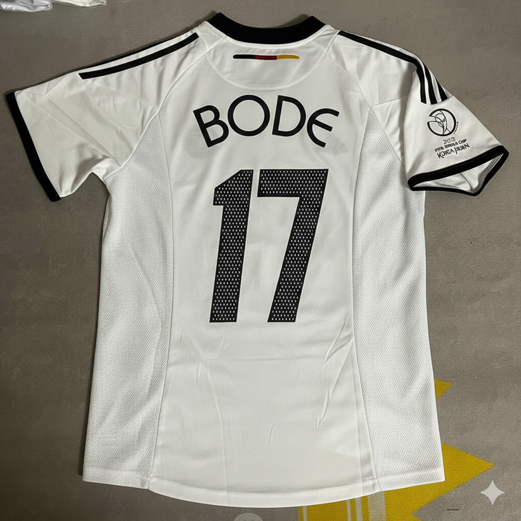 Germany Deutschland 2002 World Cup Japan Korea White Retro Jersey – Marco Bode – Back View