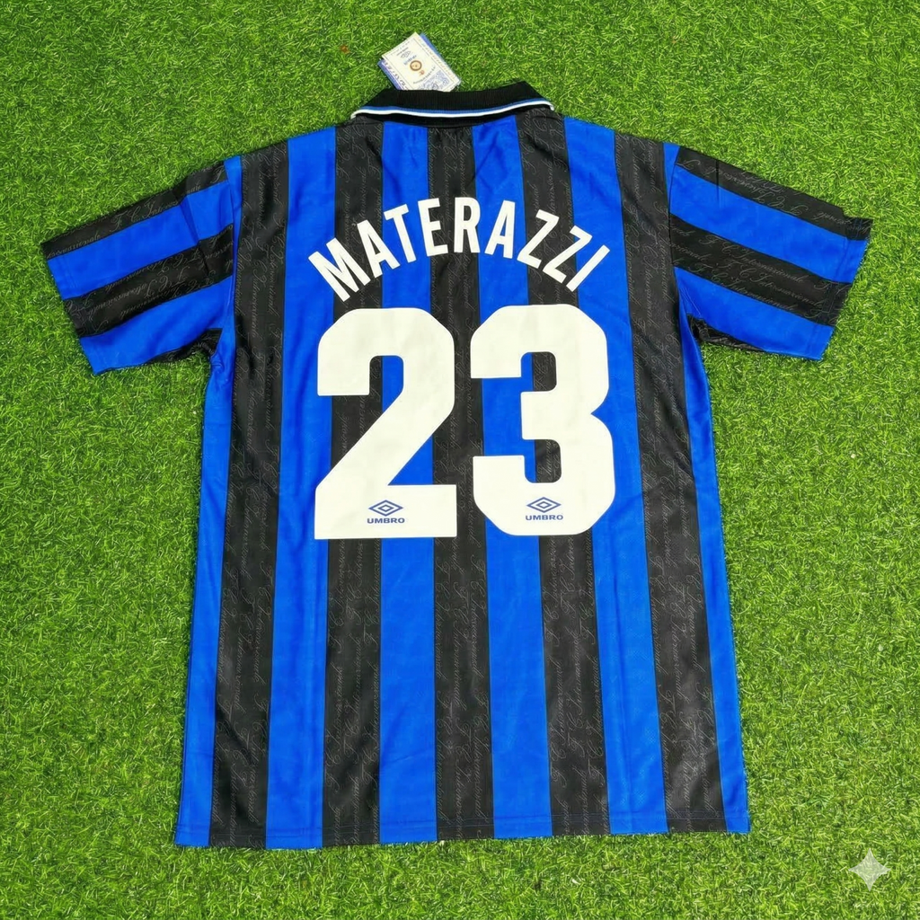 Marco Materazzi Inter Home Retro Football Jersey – Back View