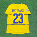 2002/03 Marco Materazzi Inter Milan Yellow Retro Football Jersey – Back View