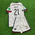 2014 Marco Reus Germany White Retro Kids Football Jersey Collection – Back View