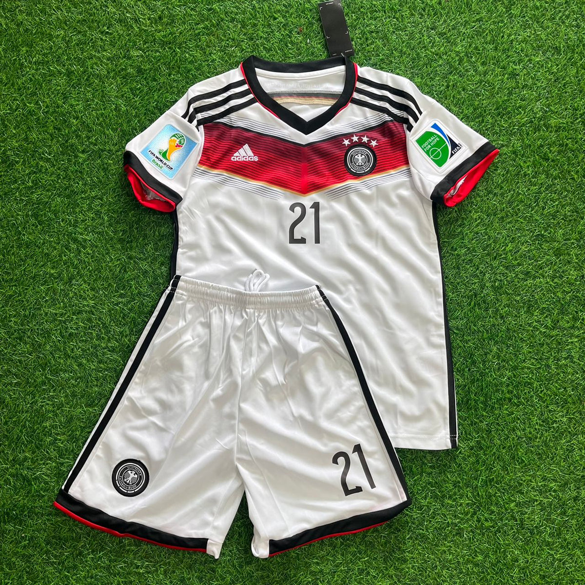 2014 Marco Reus Germany White Retro Kids Football Jersey Collection – Front View