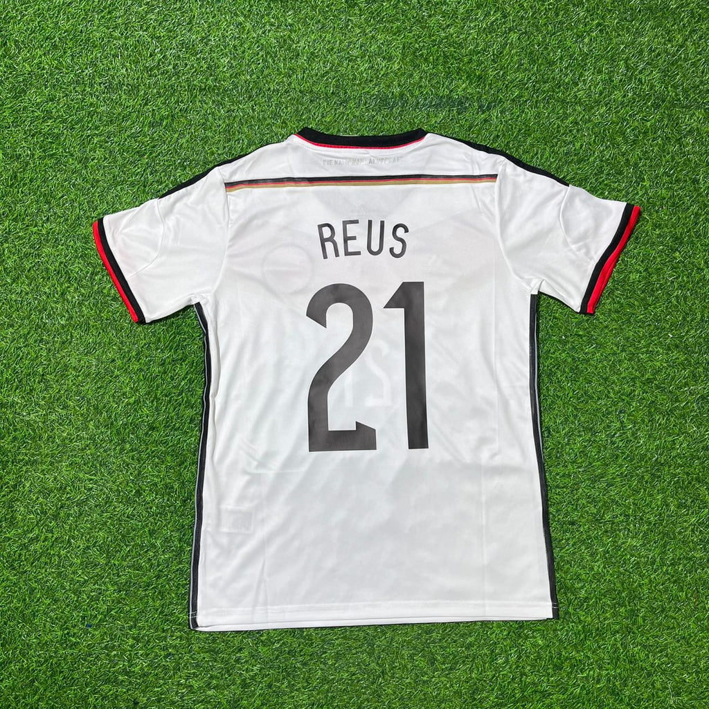 2014 Germany World Cup Marco Reus - Deutschland White Retro Football Jersey – Back View