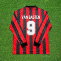 1993 Marco van Basten #9 AC Milan 1994 Home Long Sleeve Retro Football Jersey – Back View