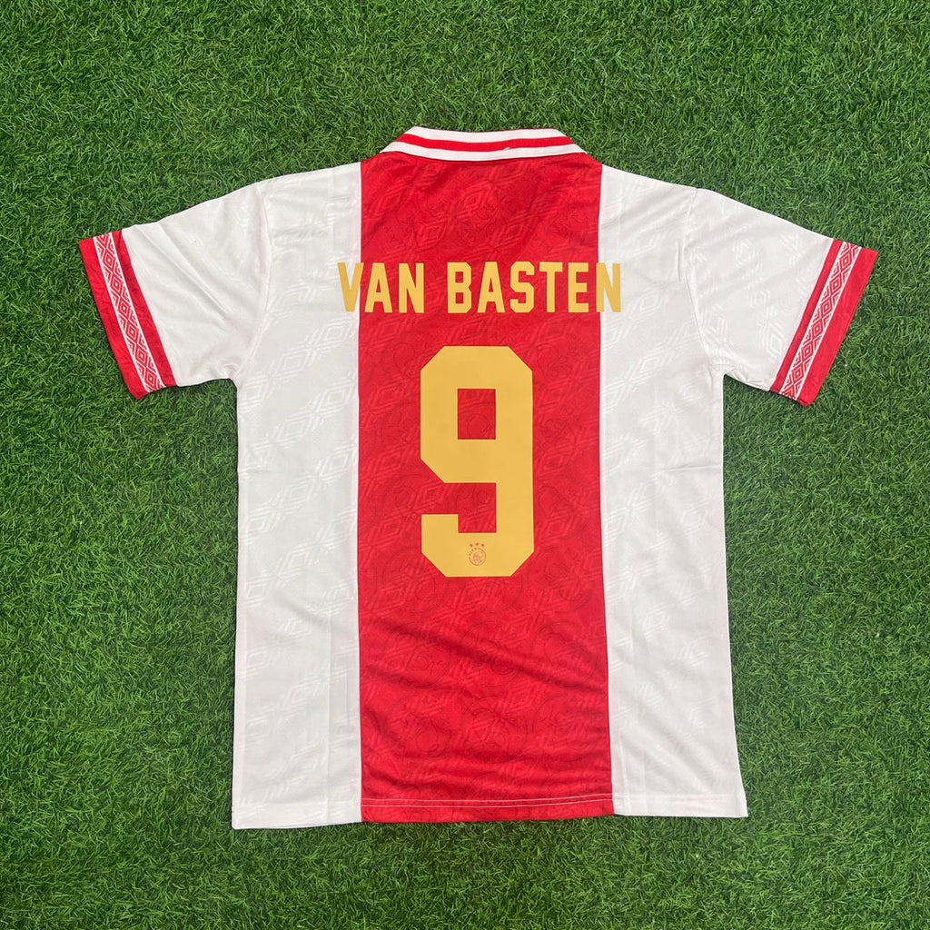 Marco van Basten Ajax Retro Golden Printing Jersey – Back View