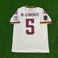 Spain 2026 World Cup Beige Away Football Jersey – Marcos Llorente #5 – Back View