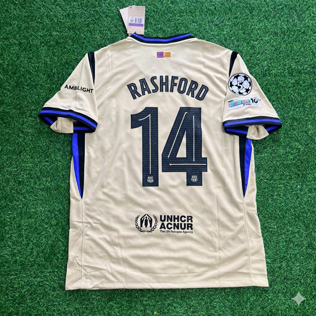 2025/26 Marcus Rashford Barcelona Season Football Jersey – Back View