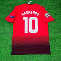 Marcus Rashford #10 Manchester United 2018/2019 Season Home Red Retro Football Jersey – Back View