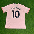 Manchester United 2018/19 Pink Retro Football Jersey – Marcus Rashford – Back View