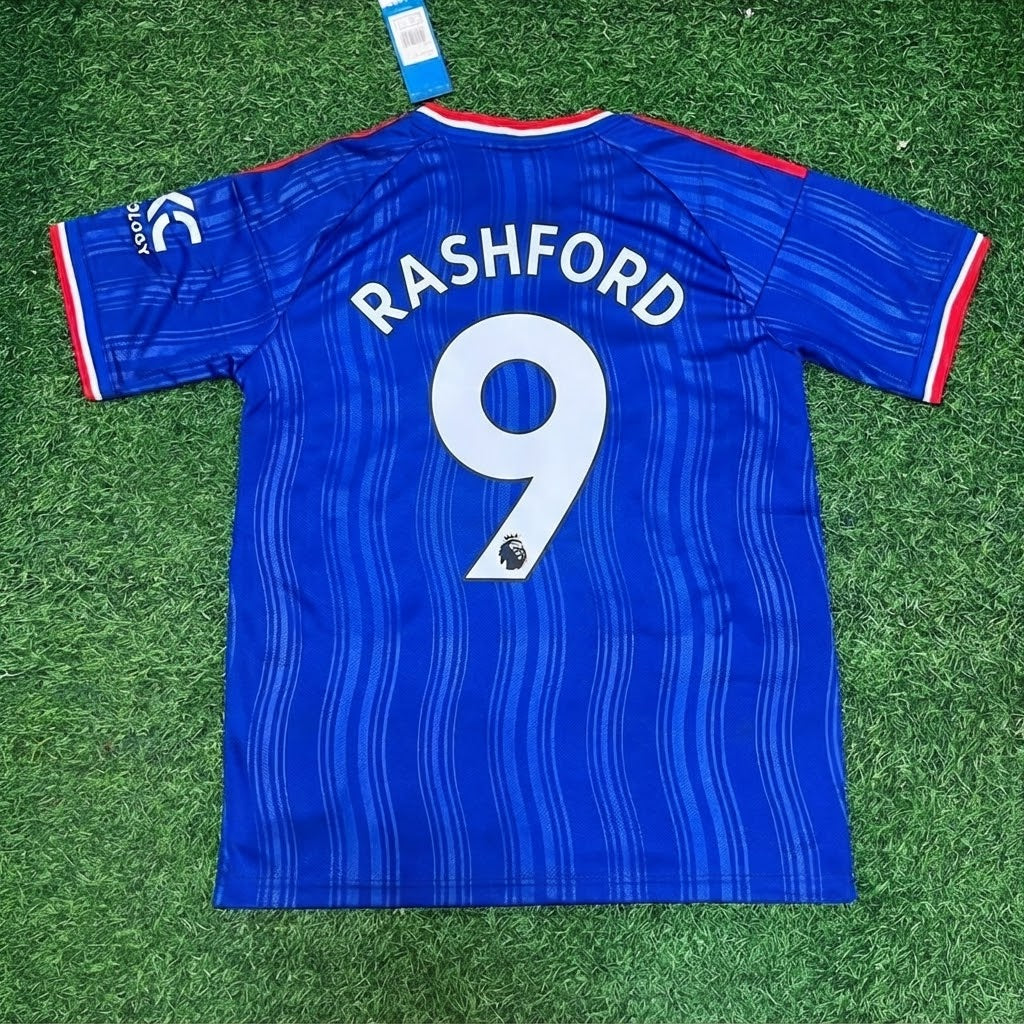Marcus Rashford #9 Manchester United Blue New Season 2027 Jersey – Back View