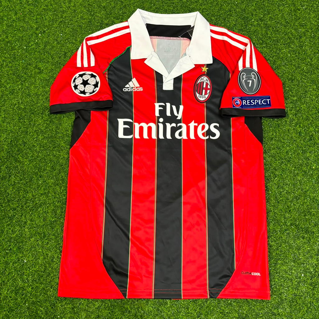 2012/13 Mario Balotelli AC Milan Home Retro Football Jersey – Front View