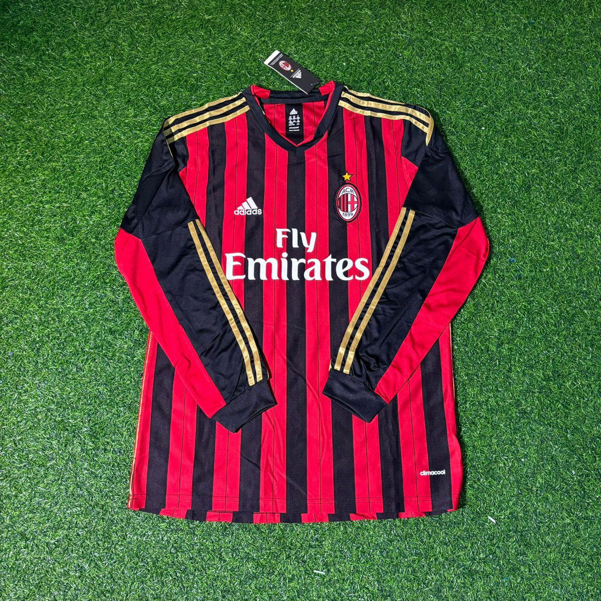 2013/14 Mario Balotelli AC Milan Long Sleeve Home Retro Football Jersey Collection – 4