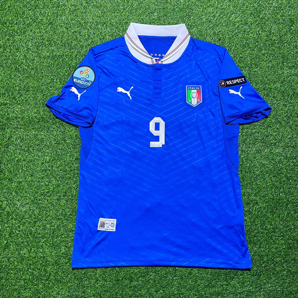 Italy Euro 2012 Retro Home Jersey – Mario Balotelli 9- – Front View