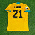 Bayern München Gelb Retro – Mario Basler #21 – Back View
