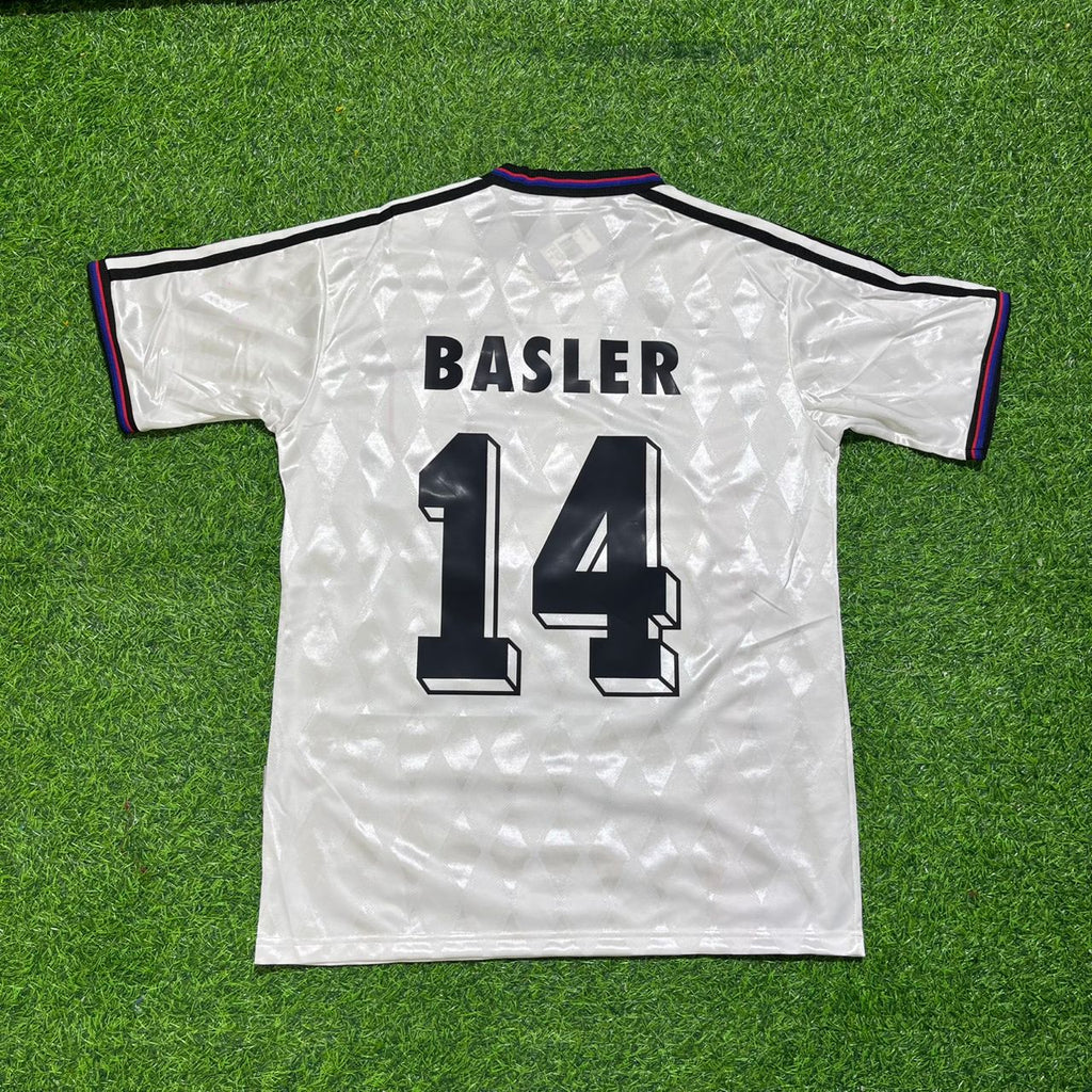 1997/98 Mario Basler Bayern Munich Away White Retro Football Jersey Collection – Back View