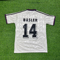 1997/98 Mario Basler Bayern Munich Away White Retro Football Jersey Collection – Back View