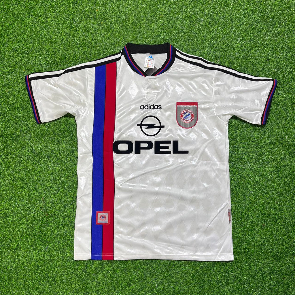 1997/98 Mario Basler Bayern Munich Away White Retro Football Jersey Collection – Front View