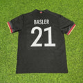 Mario Basler #21 Germany Black Retro Football Jersey – Back View