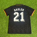 Mario Basler Germany Black Polo Retro Commemorative Jersey – Back View