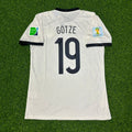 Germany 2014 World Cup Special Edition White Retro Football Jersey – Mario Götze – Back View