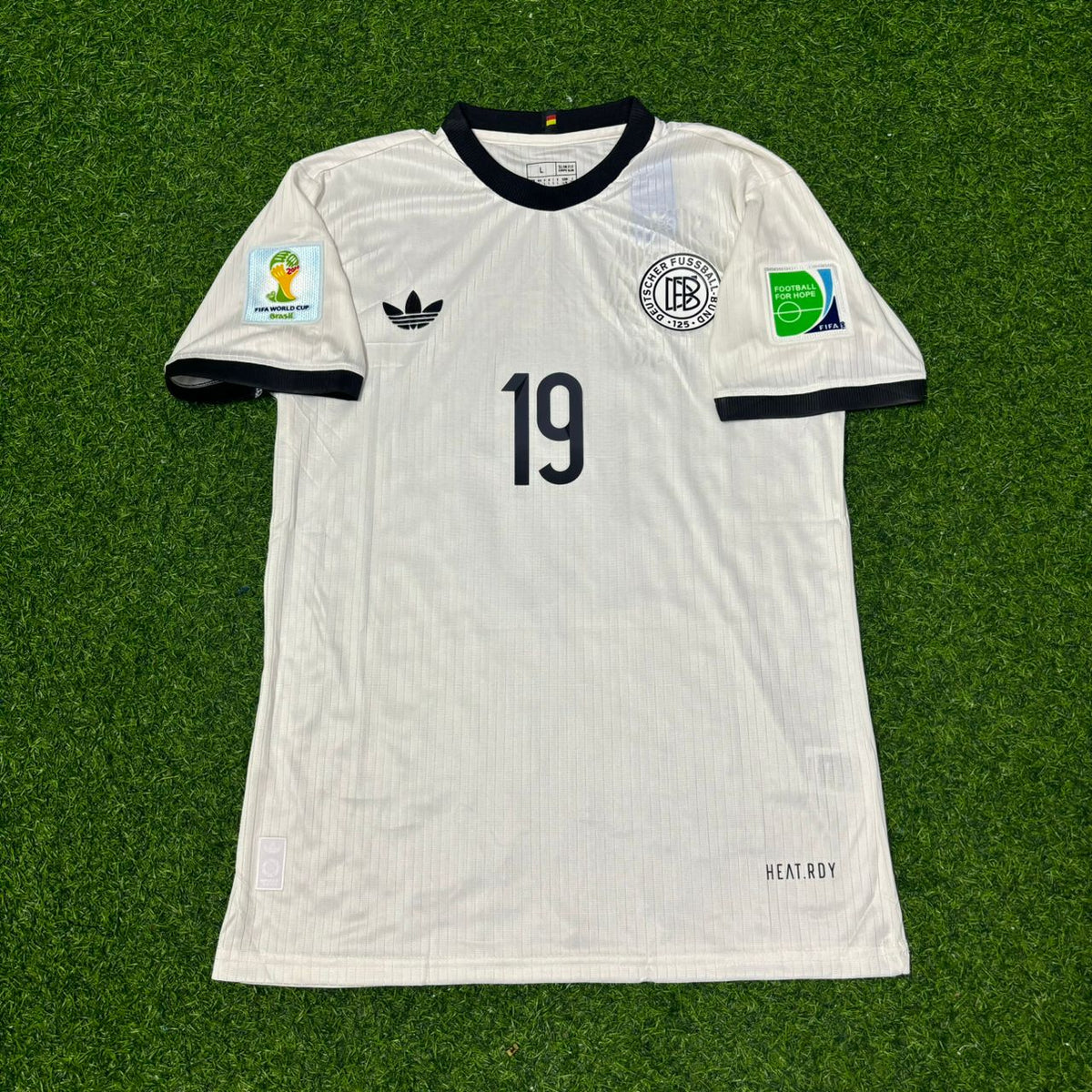 Germany 2014 World Cup Special Edition White Retro Football Jersey – Mario Götze – Front View
