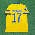 2017/18 Mario Mandzukic Juventus Yellow Retro Football Jersey – Back View
