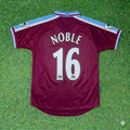 Mark Noble #16 West Ham United Home Retro Football Jersey – Back View