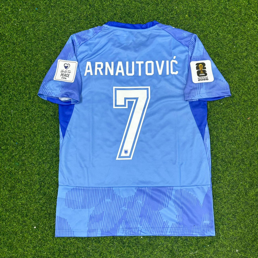 2026 Austria World Cup Marko Arnautović #7 Away Blue Football Jersey – Back View
