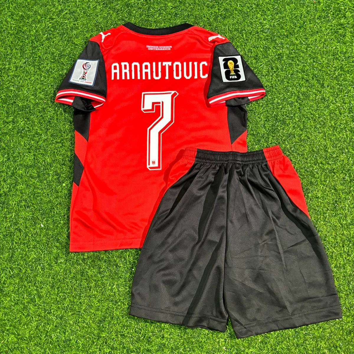 Marko Arnautovic Austria 2026 World Cup Kids Home Football Jersey – Back View