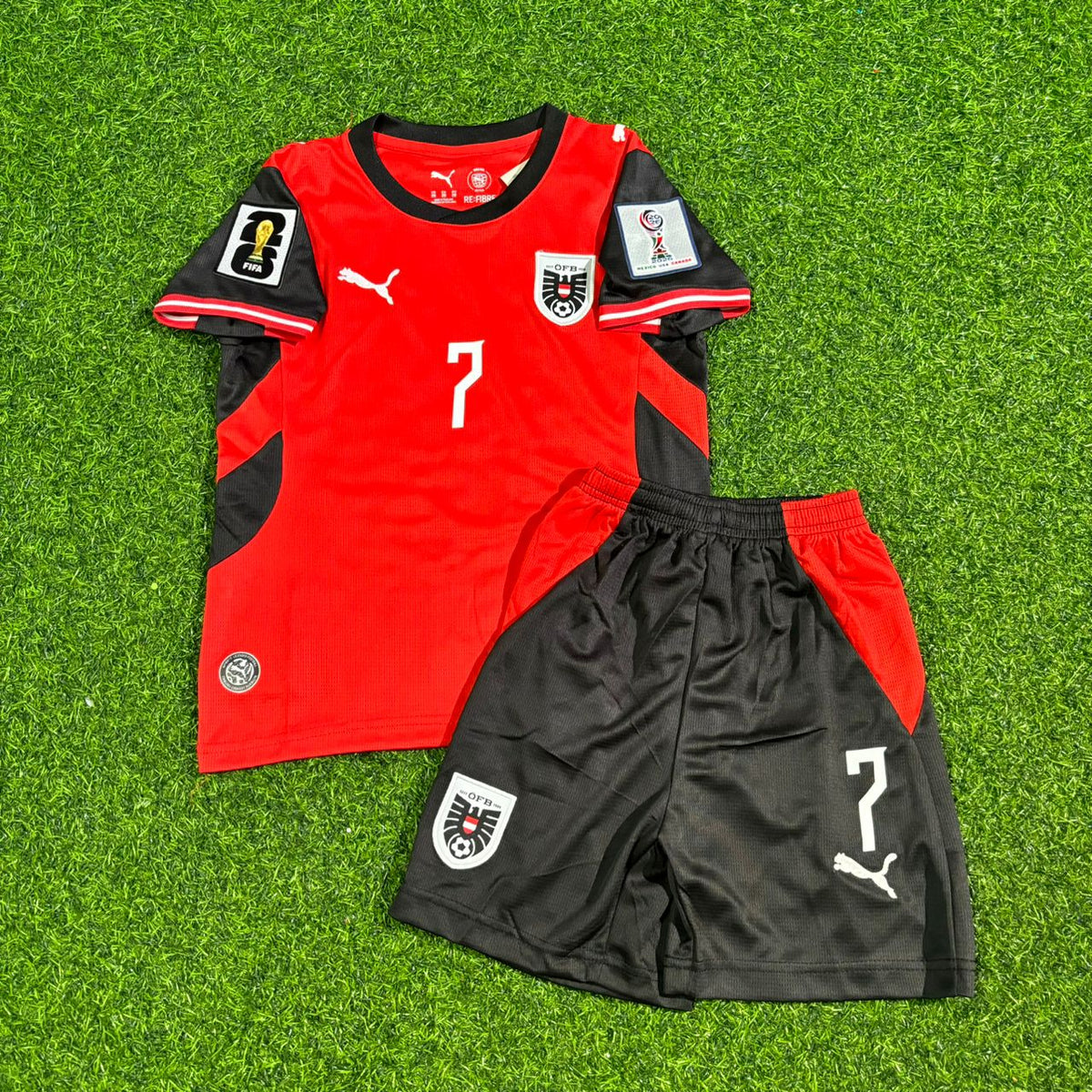 Marko Arnautovic Austria 2026 World Cup Kids Home Football Jersey – Front View