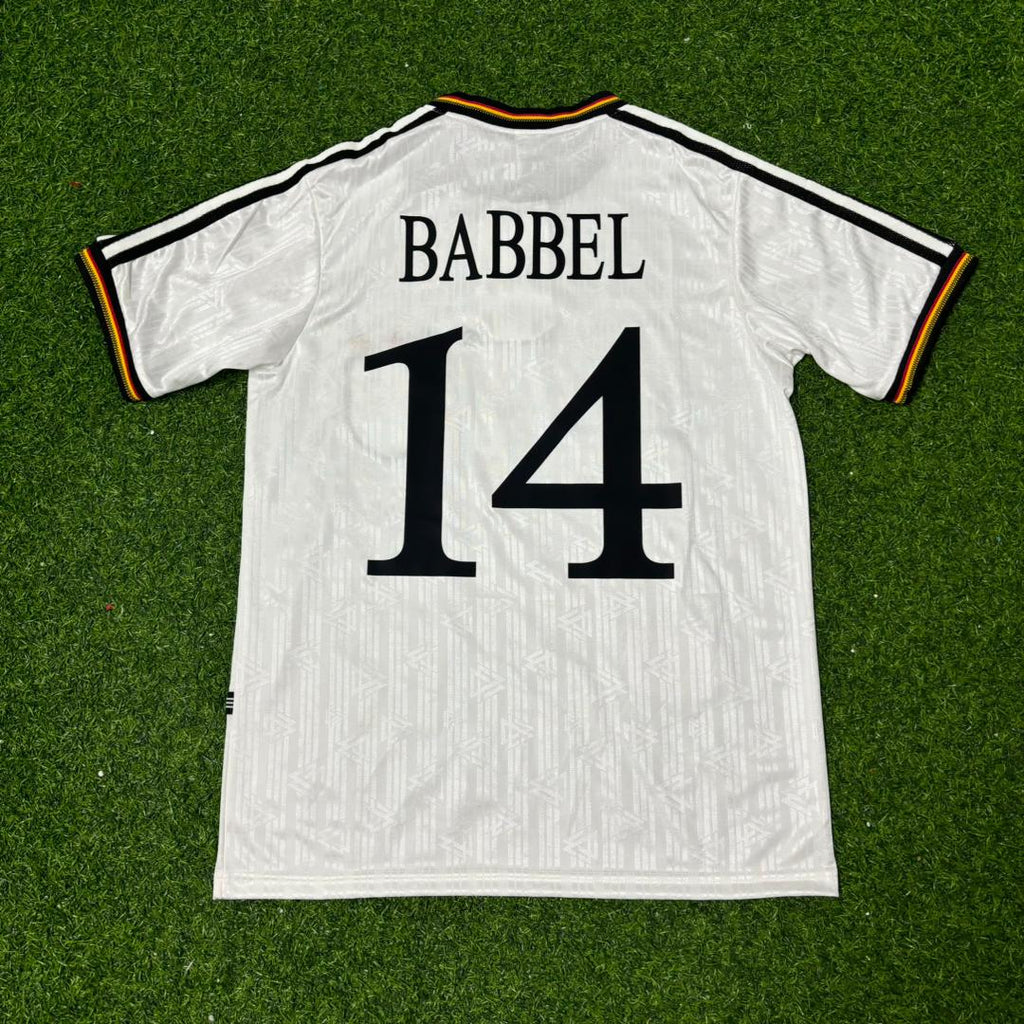 1996 Markus Babbel Deutschland EM Finale Heim Retro Fußballtrikot Set Jersey – Back View