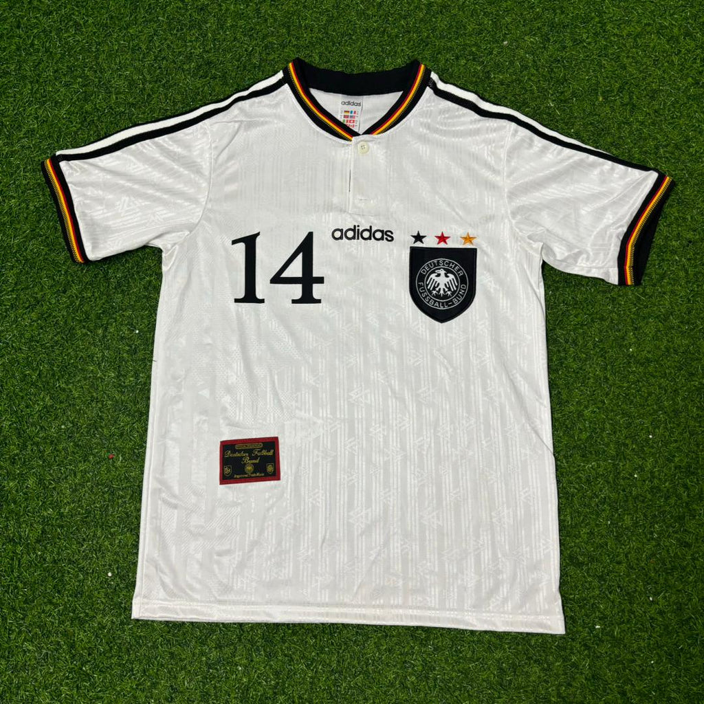 1996 Markus Babbel Deutschland EM Finale Heim Retro Fußballtrikot Set Jersey – Front View