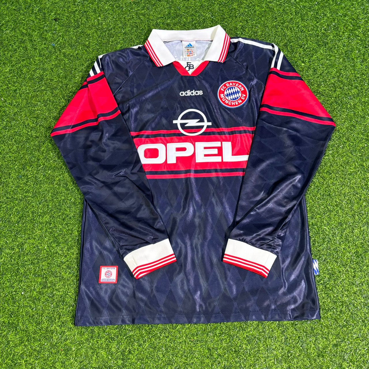 1997/98 Markus Babbel FC Bayern München Saison Langarm Heim Retro – Front View