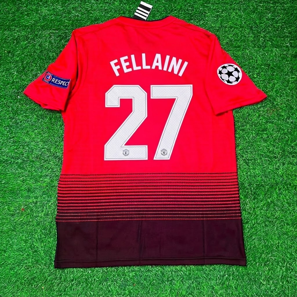 Marouane Fellaini #27 Manchester United 2018/2019 Season Home Red Retro Football Jersey – Back View